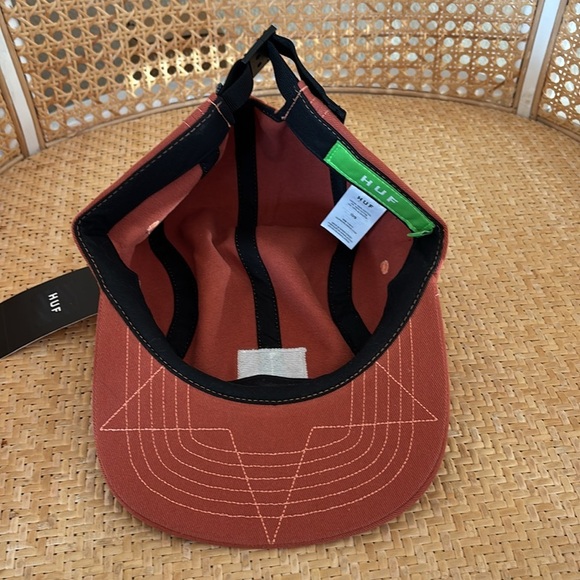 NWT Huf Hat Overdyed Volley Orange 5-Panel With Buckle Adjustable Back OS - Picture 7 of 10